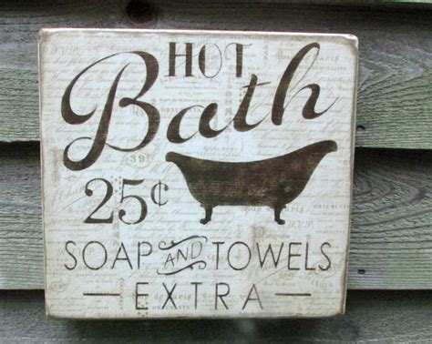 Bathroom Decor Wood Signs Home Decor Cottage Chic Country