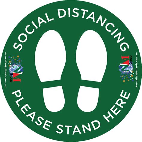 Social Distancing Non Slip Floor Sticker Australian Bollards