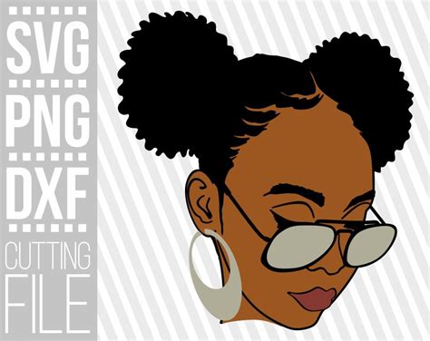 Black Woman With Glasses Svg Afro Woman Svg Layered Svg Etsy