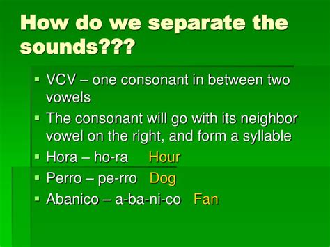 PPT - Rules of the syllable in Spanish PowerPoint ...