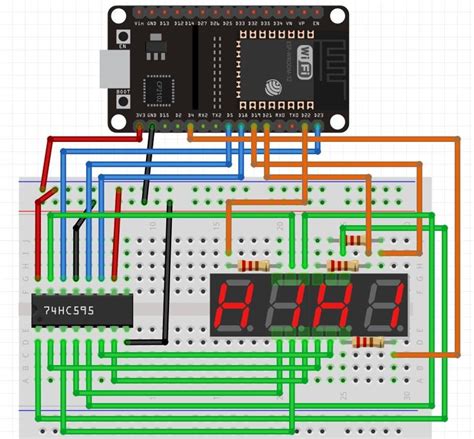 Esp32 74hc595 4 Digit 7 Segment Display Esp32 Tutorial Images And