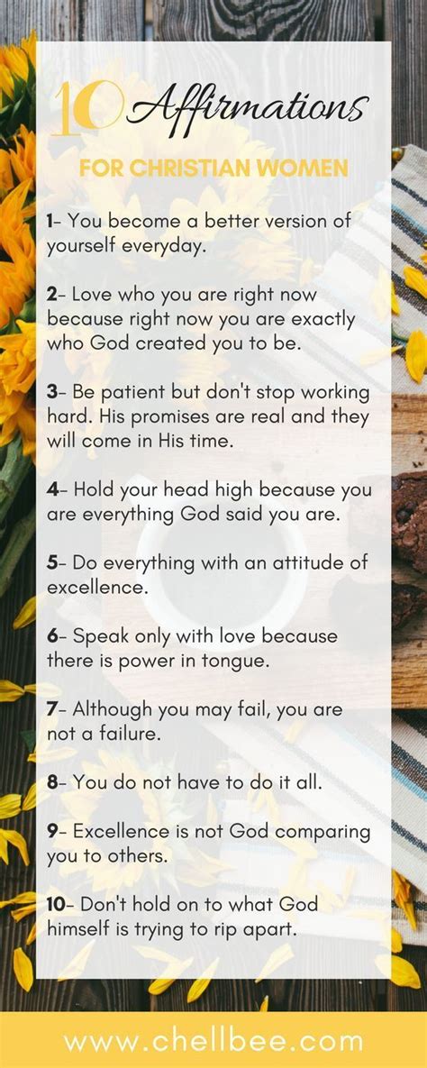 10 Daily Affirmation For Christian Women Christian Affirmations