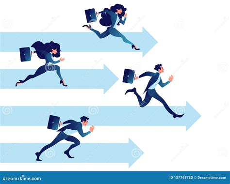 Business People Competition Vector Teamwork Business Concept Stock