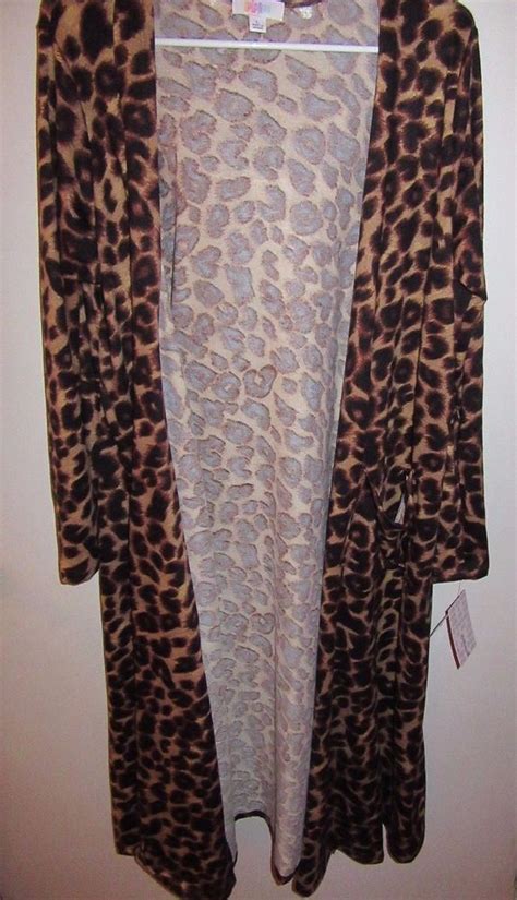 Lularoe Sarah Cardigan Duster Large Leopard Cheetah Animal Print Htf
