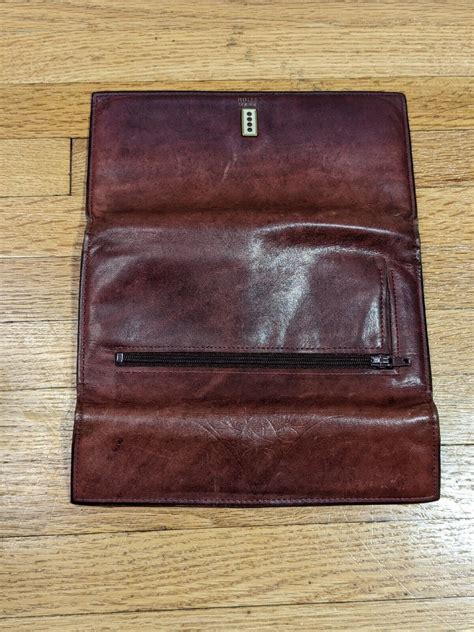 Vintage Rolfs Cowhide Leather Checkbook Clutch Wallet Purse American