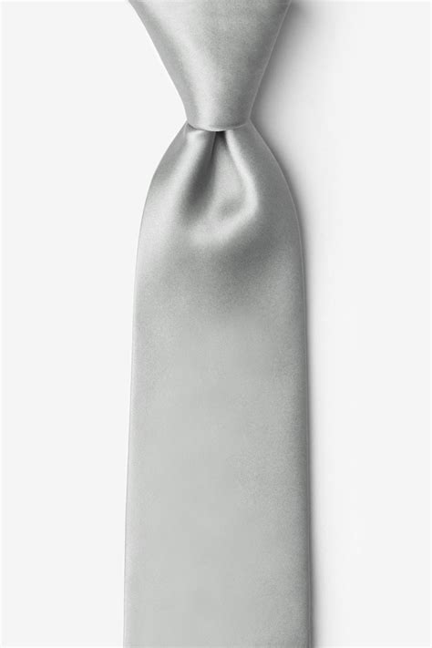 Wedding Silver 225 Skinny Silk Tie Formal Neckties