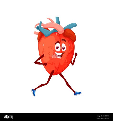 Cartoon Running Heart Character Jogging To Keeping Health Isolated
