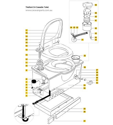Thetford C4 Cassette Toilet Diagram Caravan Parts