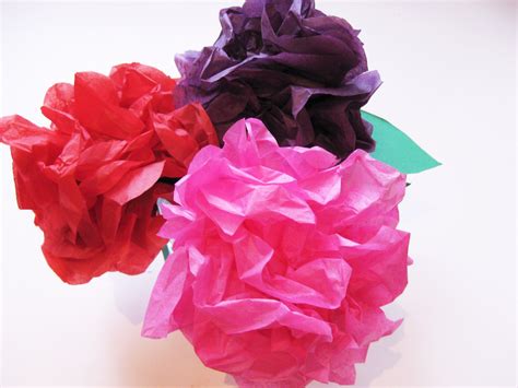 Tissue Paper Flower Craft For Kids