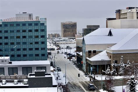 Downtown anchorage is a neighborhood in the u.s. Winter in downtown Anchorage - Alaska Public Media