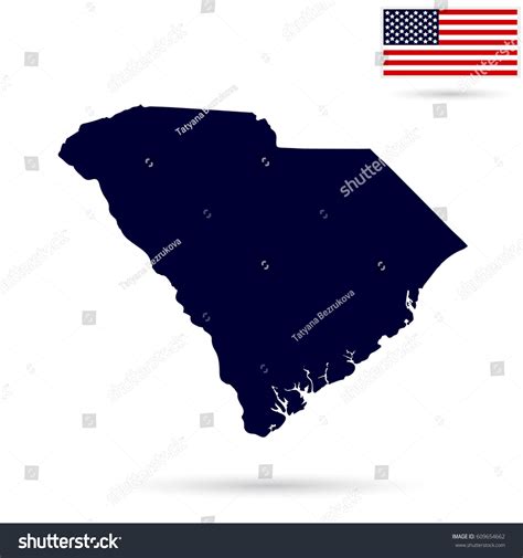Map Of The Us State South Carolina American Royalty Free Stock