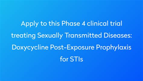 Doxycycline Post Exposure Prophylaxis For Stis Clinical Trial 2024 Power