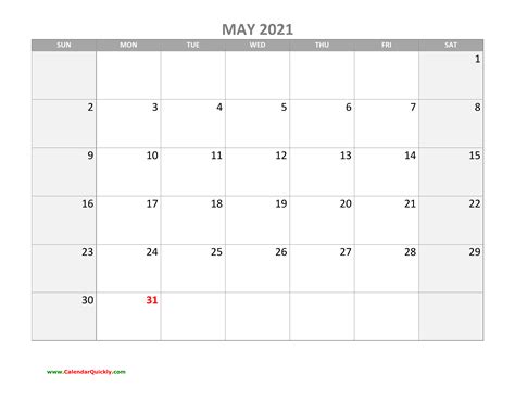Includes 2021 observances, fun facts & religious holidays: May Calendar 2021 with Holidays | Calendar Quickly