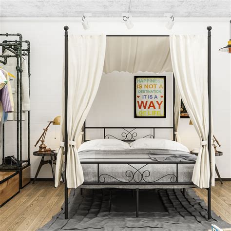 Chances are you'll found one other twin canopy bed frame kit higher design concepts. Teraves Metal Canopy Bed,Four-post Canopy Bed Frame ...