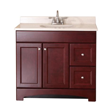 The bathroom is associated with the weekday morning rush, but it doesn't have to be. Style Selections Clementon Cherry Integral Single Sink ...