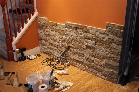 Paint Speckled Pawprints Diy Stone Accent Wall
