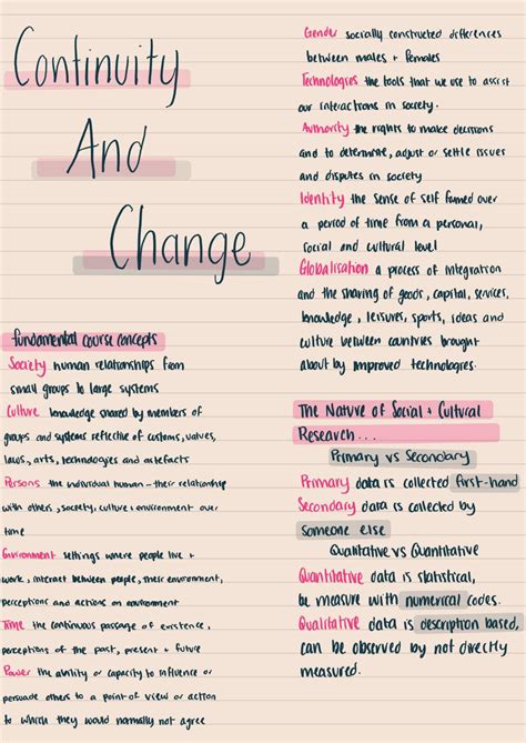 Continuity And Change Society And Culture Complete Notes Society And