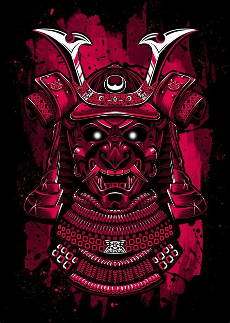 Stain Samurai Poster By Alberto Perez Displate Samurai Wallpaper
