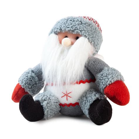 Handmade Sitting Santa Claus Plush Doll Figurine Decoration Holiday