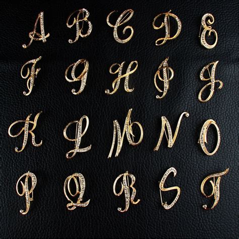Vintage Gold Lapel Brooch Pin Letters Handmade Collar Etsy