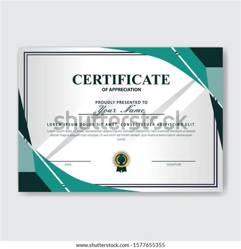Creative Certificate Appreciation Award Template Stock Vector Royalty