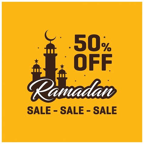50 Off Ramadan Kareem Sale Banner Template Vecteur Gratuite