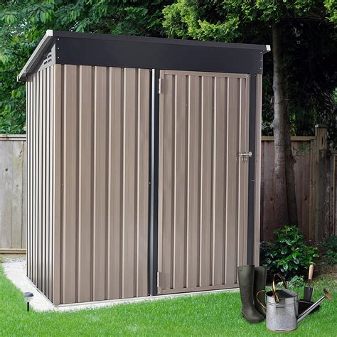 Buy Yodolla 5 X 3 Ft Outdoor Metal Storage Shed With Sliding Roof