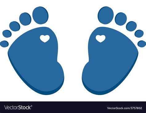 Blue Baby Footprint Royalty Free Vector Image Vectorstock