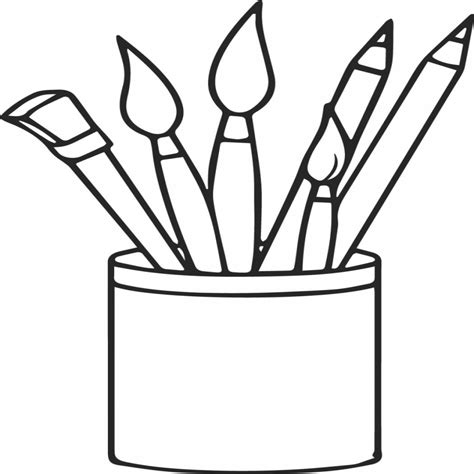 Paint Brushes Coloring Pages At Free Printable