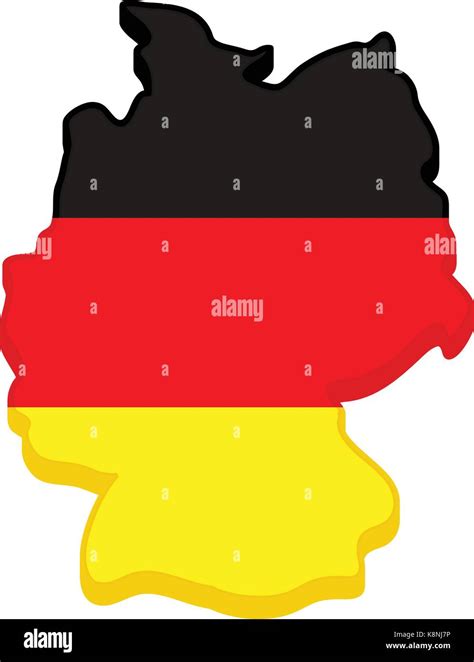 Germany Map Vector Symbol Icon Design German Flag Colors Illustration