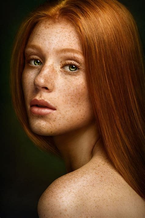 Ginger Beautiful Freckles Red Hair Woman Redheads
