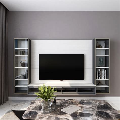 Calis Mix And Match Tv Wall Cabinet And 2 Section Wall Mounted Display
