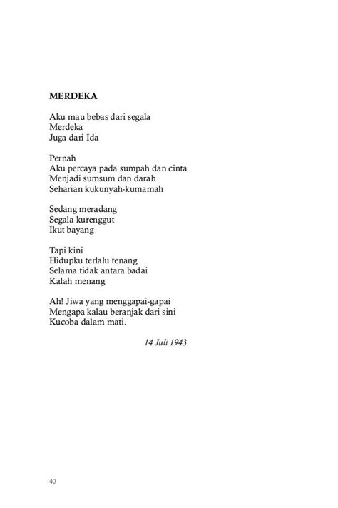 Puisi Chairil Anwar Merdeka