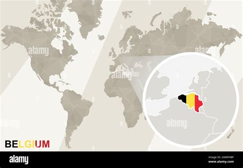 Zoom On Belgium Map And Flag World Map Stock Vector Image And Art Alamy