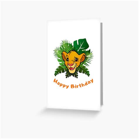 Happy Birthday Lion King Simba Greeting Card For Sale By