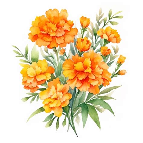 Premium Ai Image Orange Flowers On A White Background