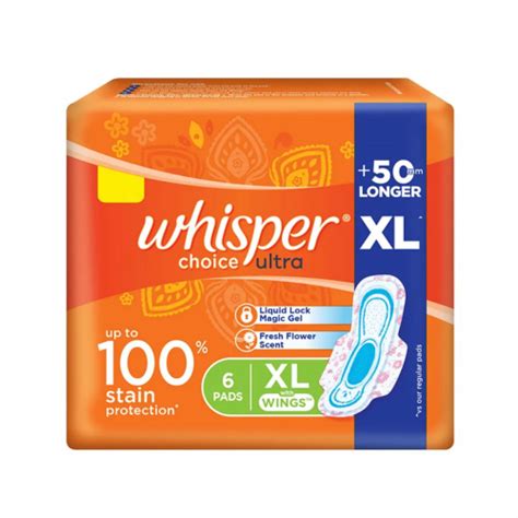 Buy Whisper Choice Ultra Sanitary Pads Xl 6 Pieces Online