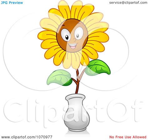 Clipart Happy Sunflower In A Face Royalty Free Vector Illustration By