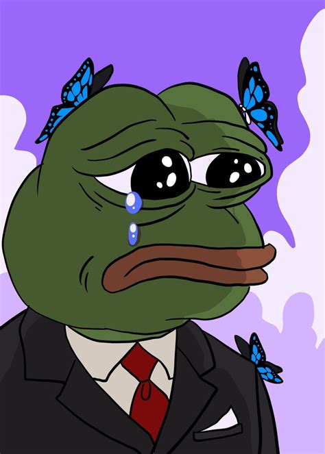 Sad Aesthetic Pepe Poster Picture Metal Print Paint By Hafis