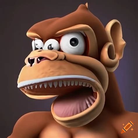 Donkey Kong Shrugging In A Realistic Style