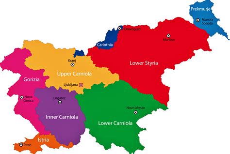 Slovenia Map of Regions and Provinces - OrangeSmile.com