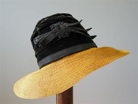 vintage straw boater hat 1930s 1940s hat vintage ha… gem