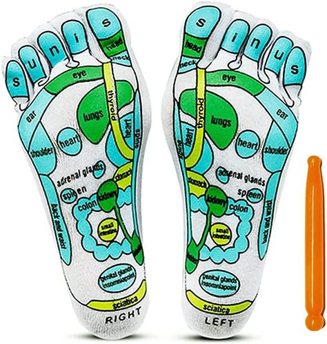 Sowuno Acupressure Socks Polyester Cotton 1 Pair Reusable Stretchy Washable Casual Foot Massage