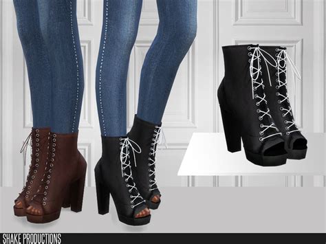 The Sims Resource 451 Leather Boots By Shakeproductions • Sims 4