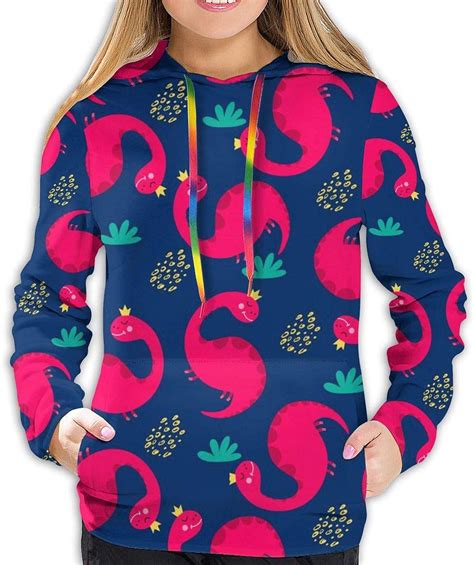 Funny Red Dinosaurs Womens Fashion Hoodies 3d Print Hooded