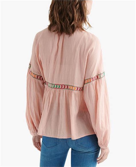 Lucky Brand Embroidered Peasant Top And Reviews Tops Women Macys