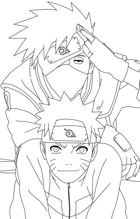 Naruto And Kakashi Coloring Pages Coloriage Naruto Coloriage Manga