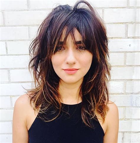 edgy messy shag with bangs medium hair styles medium length hair styles medium shag haircuts