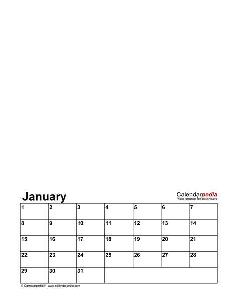 Perpetual Photo Calendar Free Printable Word Templates