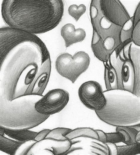 Mickey And Minnie Mouse Pencil Drawing Minnie Mouse Line Drawing At Getdrawings Bodegowasune